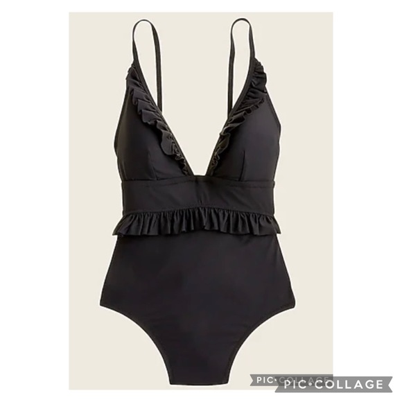 J. Crew Other - J Crew black swimsuit with ruffles